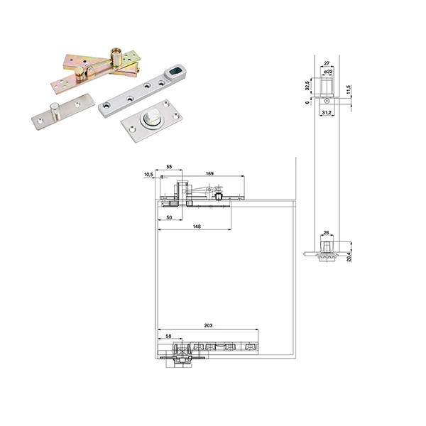 Pivot de porte Knof 300 kg – Image 2